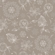 Seamless pattern with fantasy flora