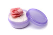 Opened jar of cosmetic cream