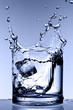 Close up view of the splash in water