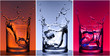 Ilustración: Close up view of the splash in water Close up view of the splash in water