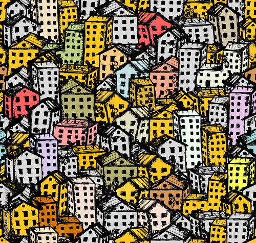 Vector: City sketch, seamless background for your design City sketch, seamless background for your design