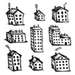 Set of houses sketch for your design