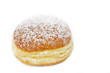 Traditioneller Krapfen auf weißem Hintergrund