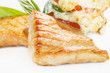 grilled salmon on white plate grilled salmon on white plate