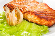 grilled salmon on white plate grilled salmon on white plate