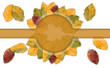 Foto: Autumn leaves forming colorful frame with copy space Autumn leaves forming colorful frame with copy space