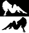 black silhouette of beautiful sexy girls