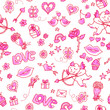 seamless pattern with love doodles
