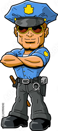 Illustration: tough policeman tough policeman