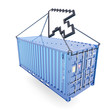 E-commerce container delivery isolated on white