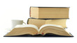 Composition with stack of books isolated on white Composition with stack of books isolated on white