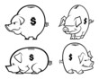 Black and White Piggy Bank Set