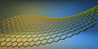 grafene molecular structure on yellow-blue background