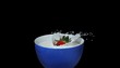 Erdbeere mit Milch