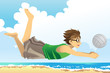 Man playing beach volleyball