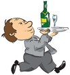A waiter with a tray