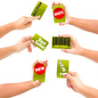 hand holding card with discount.