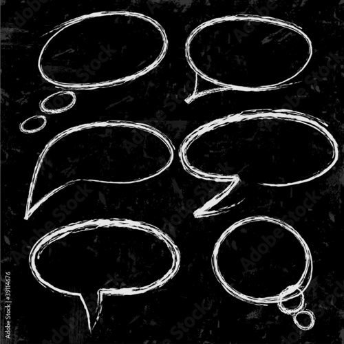 Vector: speech bubbles chalked speech bubbles chalked