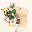 Beautiful young girl with flowers Beautiful young girl with flowers