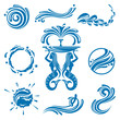 set of abstract waters designs
