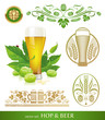 Vector set - beer, hop and brewing