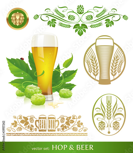 Vector: Vector set - beer, hop and brewing Vector set - beer, hop and brewing