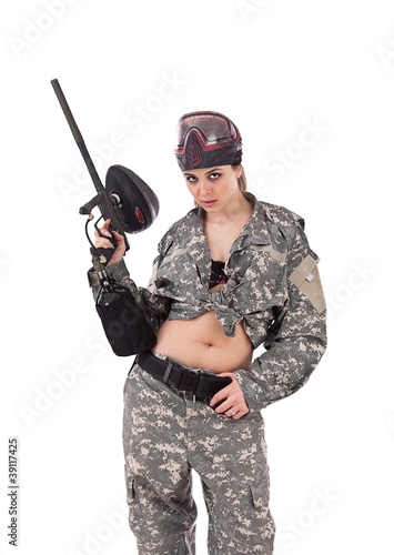 Photo: Paintball sport player Paintball sport player