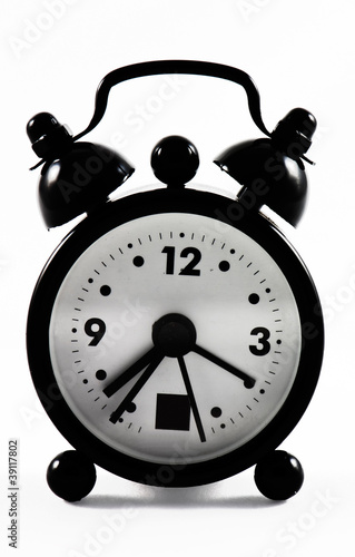 Photo: Black alarm clock Black alarm clock