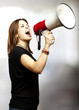 woman shouting megaphone