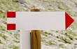 Blank direction signs in the mountains Blank direction signs in the mountains