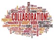 Collaboration concept in word tag cloud