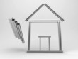 simbolo icona casa 3d classificazione energetica alluminio