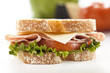 closeup fresh ham and cheese sandwich