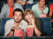 Scared Couple In Theater