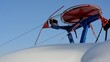 Close up of ski lift wheel