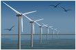 Vektor: Windkraftanlage auf dem Meer Windkraftanlage auf dem Meer
