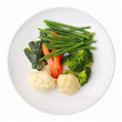 dish with steamed vegetables