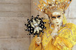 A yellow crowned mask. Venice Carnival 2012