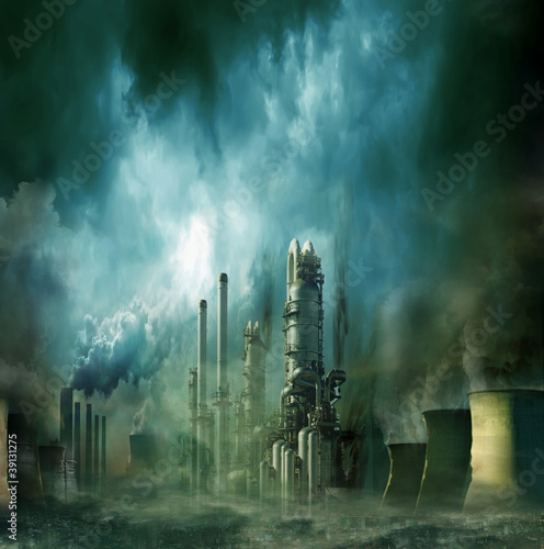 Illustration: Endzeitstimmung / Weltuntergang - Düstere Stadt in der Zukunft Endzeitstimmung / Weltuntergang - Düstere Stadt in der Zukunft