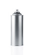 Blank aluminum spray paint can over white background