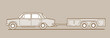 car with trailor on brown  background