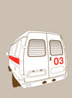 car to ambulance on brown  background