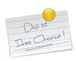 Notizzettel Chance nutzen