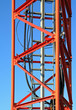 red antenna on blue background red antenna on blue background