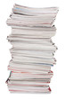 The high stack of old magazines