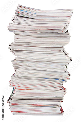 Photo: The high stack of old magazines The high stack of old magazines