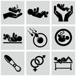 Pregnancy icons set.