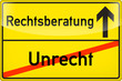 Schild Unschuld / Rechtsberatung