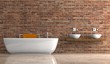 Wohndesign - Bad mit Klinkerwand