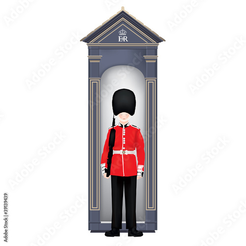 Vector: Beefeater soldier guardhouse - London - symbols - detailed Beefeater soldier guardhouse - London - symbols - detailed